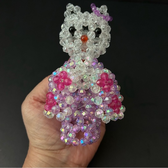 3D beaded cats - set of 2 - Picture 7 of 14